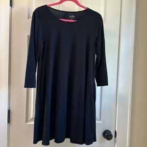 New York & Company SoHo Street 3/4 Length Sleeve Black Dress Size Small